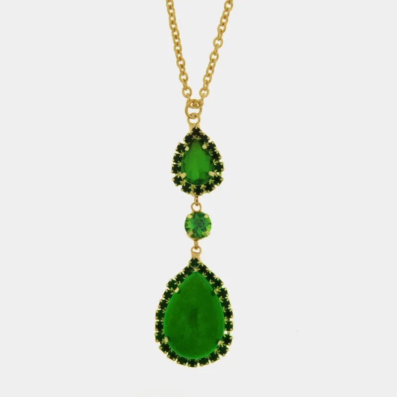 Collana in Metallo goccia verde - BYSIMON gioielli