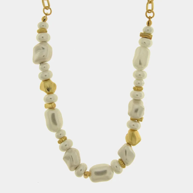 Collana in Metallo perle irregolari