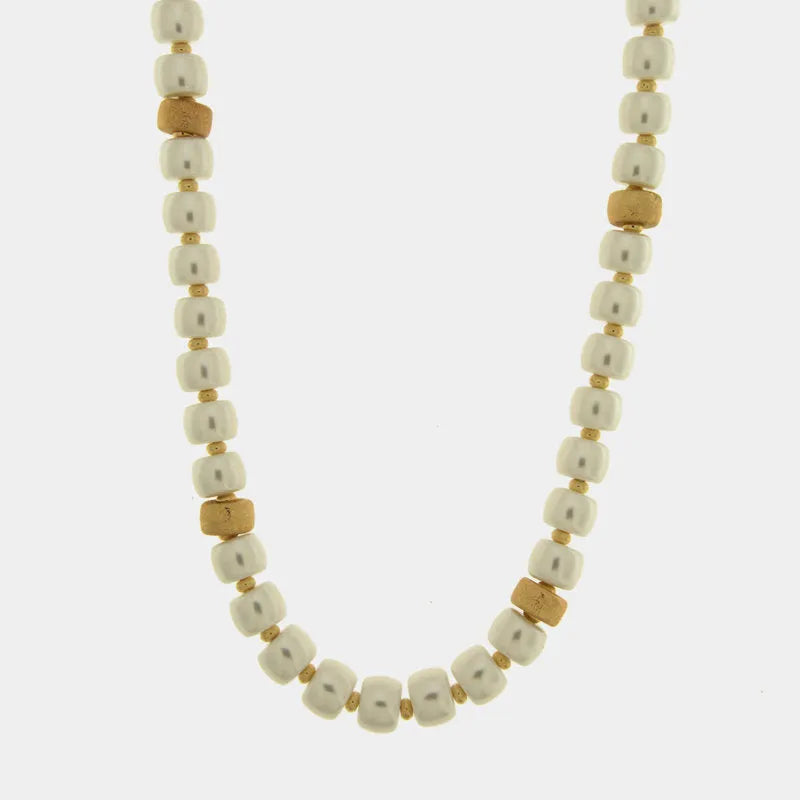 Collana in Metallo sfere bianche