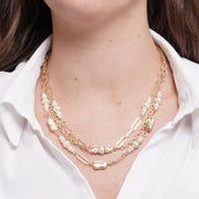 Collana in Metallo multifilo con perle