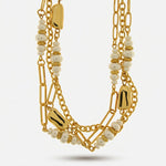 Collana in Metallo multifilo con perle - BYSIMON gioielli