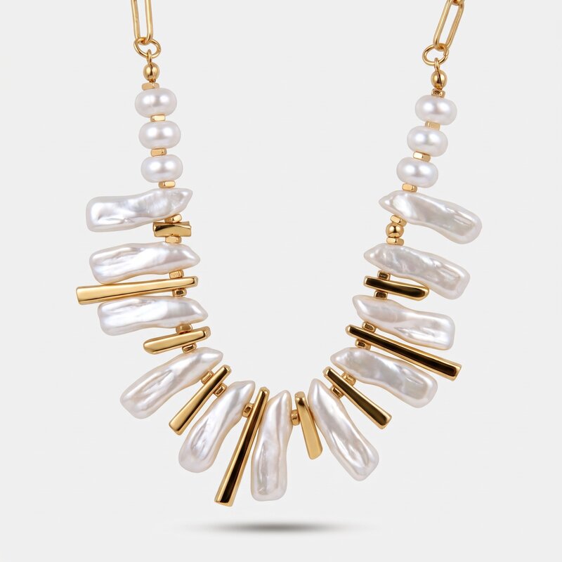 Collana in Metallo perle irregolari - BYSIMON gioielli