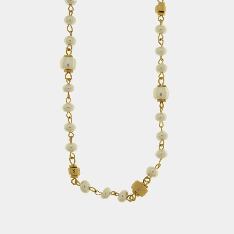 Collana in Metallo giro di perle e cristalli