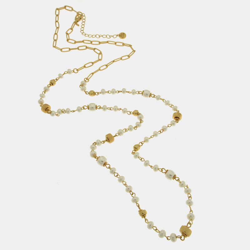 Collana in Metallo giro di perle e cristalli