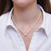 Collana in Metallo con perle e cristallo