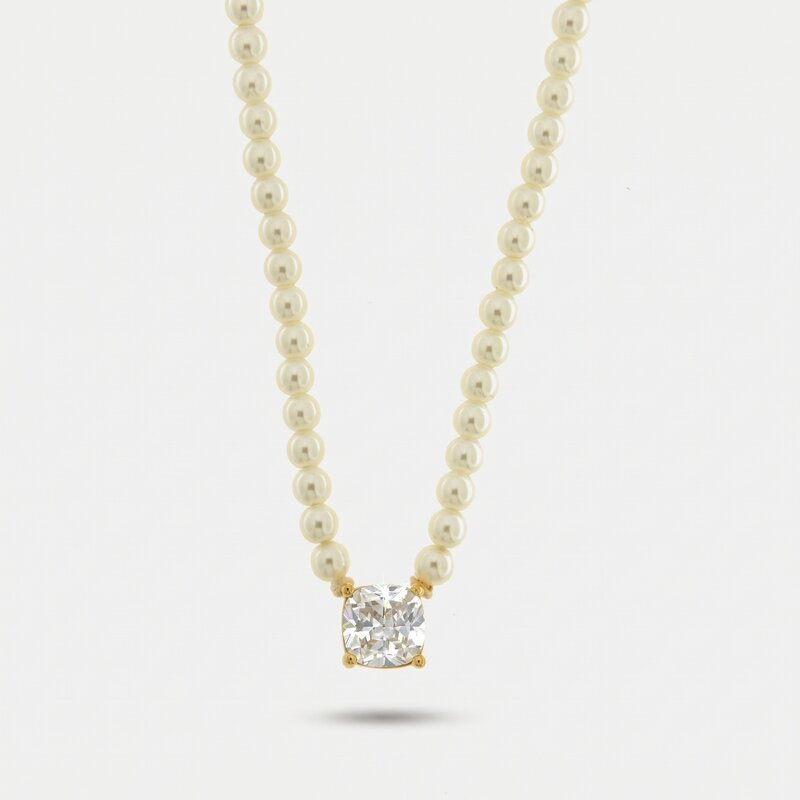 Collana in Metallo con perle e cristallo - BYSIMON gioielli