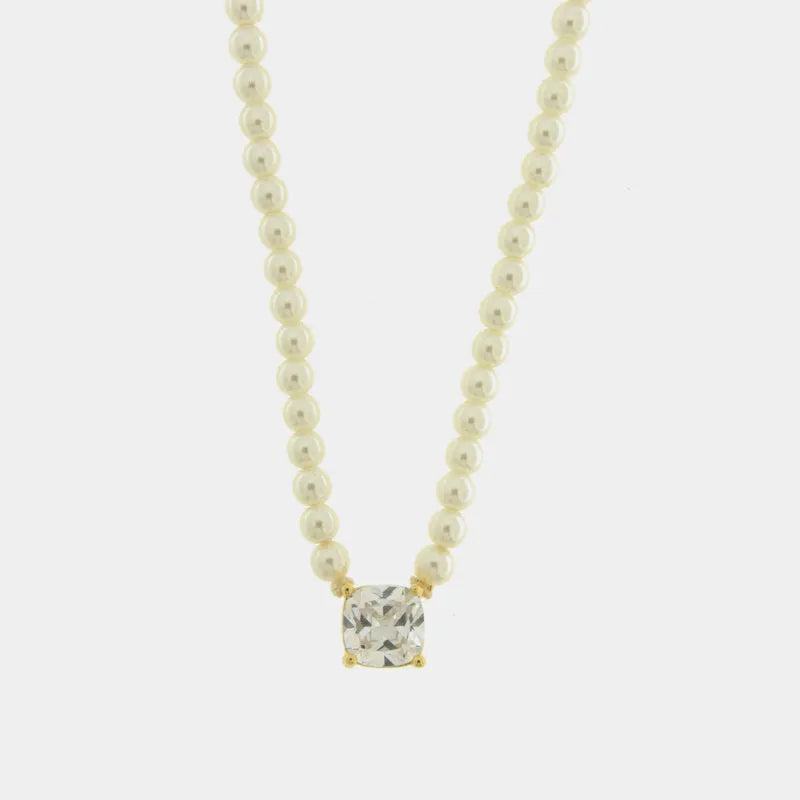 Collana in Metallo con perle e cristallo