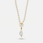 Collana in Metallo  con perle e cristallo - BYSIMON gioielli