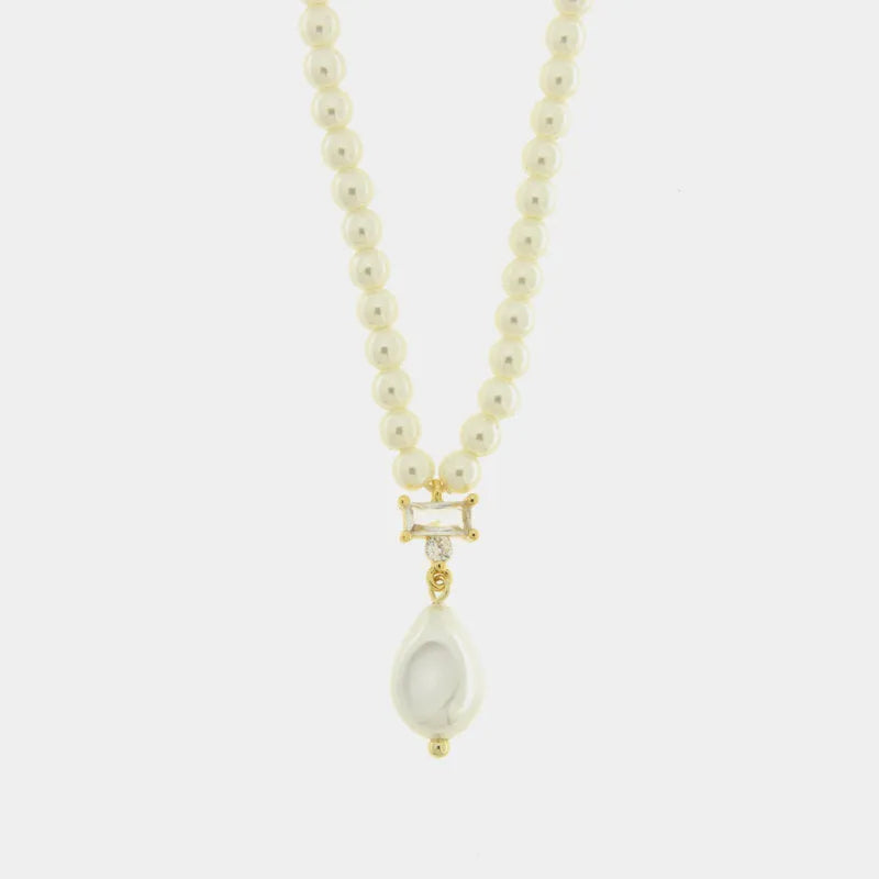 Collana in Metallo  con perle e cristallo