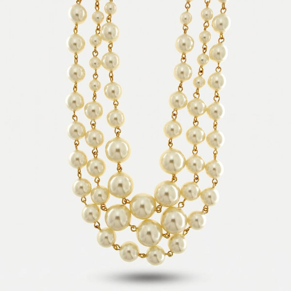 Collana in Metallo multifilo con perle - BYSIMON gioielli