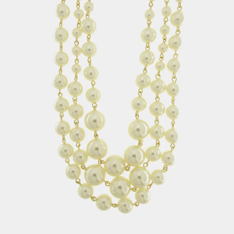 Collana in Metallo multifilo con perle - BYSIMON gioielli