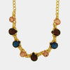 Collana in Metallo cristalli a goccia colorati
