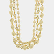 Collana in Metallo multifilo con perle e cristalli