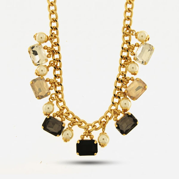 Collana in Metallo perle e cristalli - BYSIMON gioielli