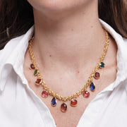 Collana in Metallo cristalli colorati