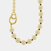 Collana in Metallo cerchi intrecciati con perle