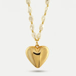 Collana in Metallo con perle e cuore lucido - BYSIMON gioielli