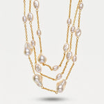 Set coordinato - Collana in Metallo multifilo con perle