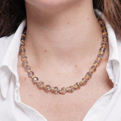 Collana in Metallo cristalli art glass trasparenti