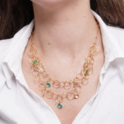 Collana in Metallo cerchi intrecciati con cristalli