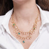 Collana in Metallo cerchi intrecciati con cristalli