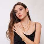 Set coordinato - Collana in Metallo cerchi intrecciati con cristalli