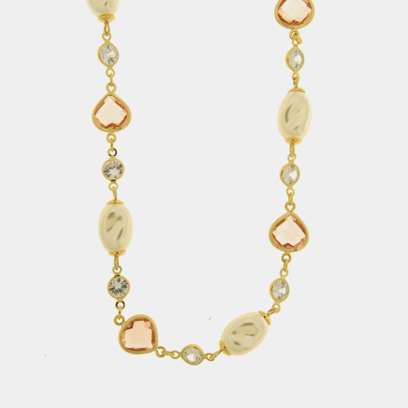 Collana in Metallo perle e cristalli