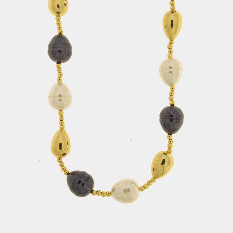 Collana in Metallo perle e cristalli