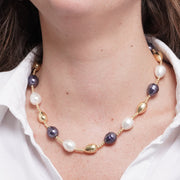 Collana in Metallo perle e cristalli