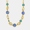 Collana in Metallo cristalli blu e azzurri