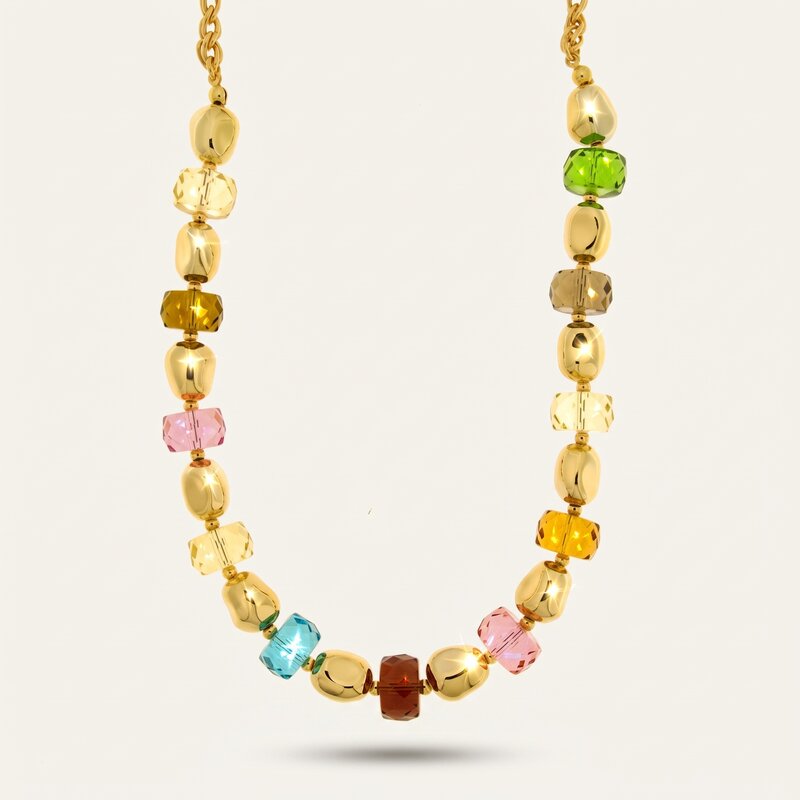 Collana in Metallo cristalli colorati AMOVENEZIA - gioiello BySimon