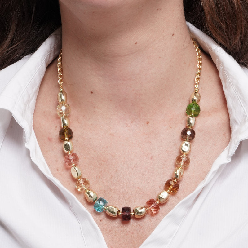 Collana in Metallo cristalli colorati AMOVENEZIA - gioiello BySimon