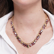 Collana in Metallo cristalli viola