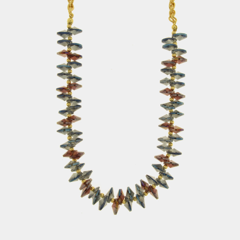 Collana in Metallo cristalli blu AMOVENEZIA - gioiello BySimon