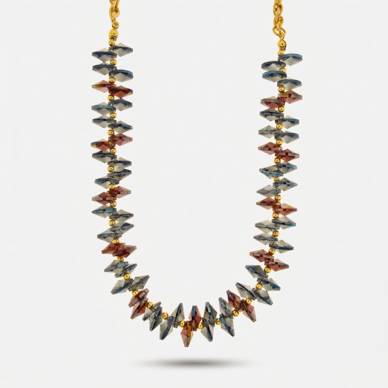 Collana in Metallo cristalli blu AMOVENEZIA - gioiello BySimon