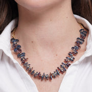 Collana in Metallo cristalli blu