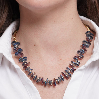 Collana in Metallo cristalli blu AMOVENEZIA - gioiello BySimon