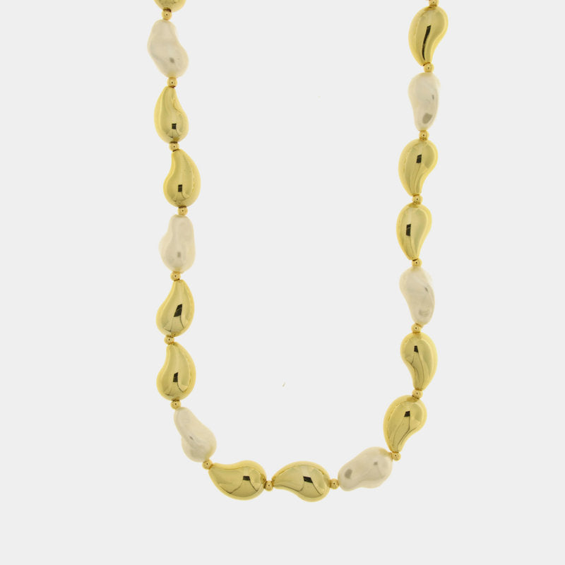 Collana in Metallo perle irregolari e gocce - BYSIMON gioielli