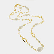 Collana in Metallo perle irregolari e cristalli