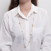 Collana in Metallo perle irregolari e cristalli