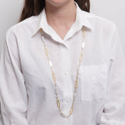 Collana in Metallo catena e perle rettangolari