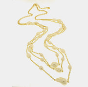 Collana in Metallo multifilo con perle irregolari