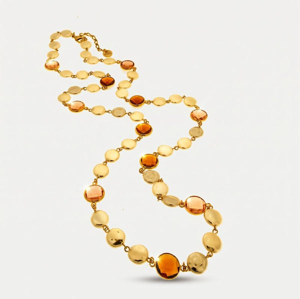 Collana in Metallo perle e cristalli marroni - BYSIMON gioielli