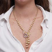 Collana in Metallo fiori colorati con sfere