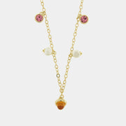 Collana in Metallo cristalli e perle