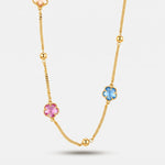 Collana in Metallo fiori colorati - BYSIMON gioielli