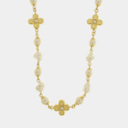 Collana in Metallo fiori e perle