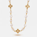 Collana in Metallo fiori e perle - BYSIMON gioielli