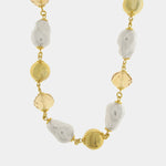 Collana in Metallo giro di perle e cristalli - BYSIMON gioielli