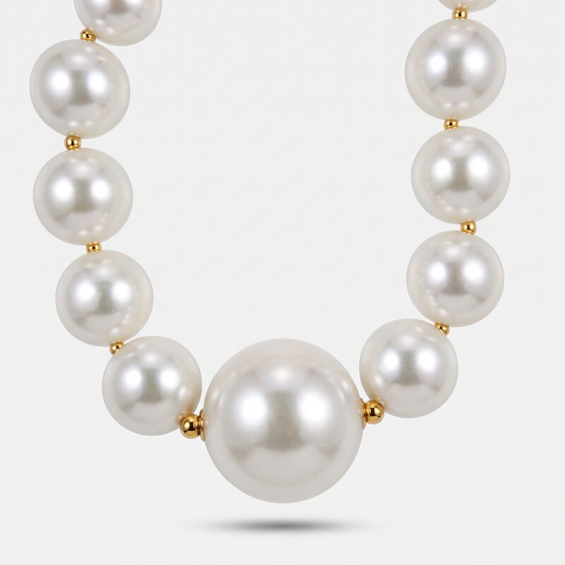 Collana in Metallo perle grandi - BYSIMON gioielli